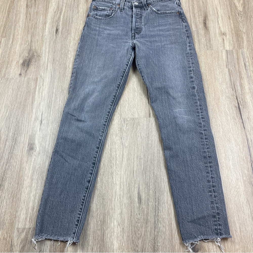 Levi’s 501 raw hem gray skinny jeans - Picture 12 of 12
